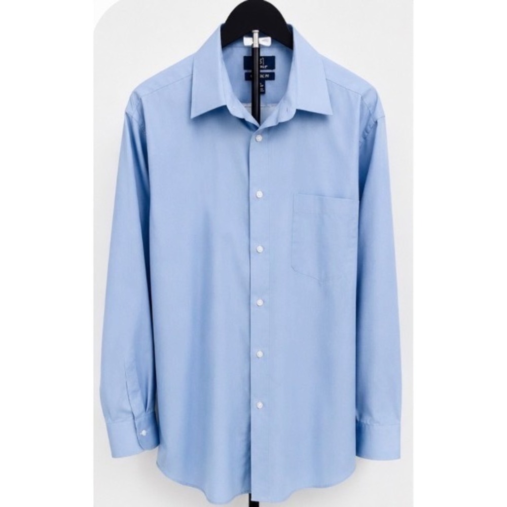 George Mens XL Classic Fit Blue Long Button Down Shirt GE33100080013